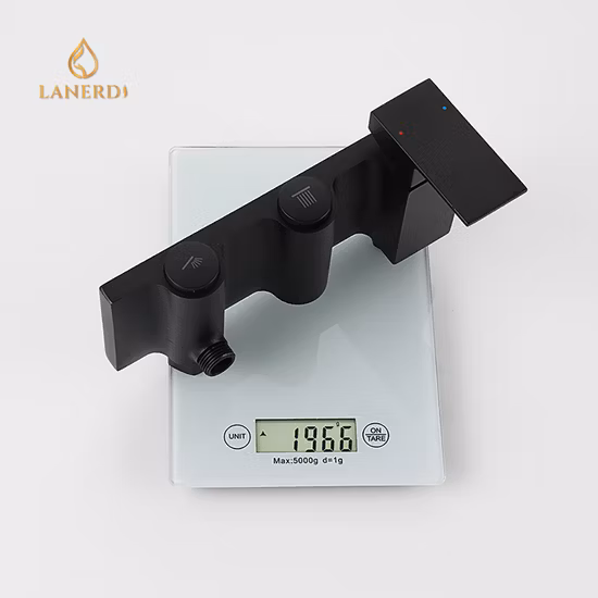 Grifos sanitarios Fábrica Mezclador de agua fría y caliente Grifo de agua de latón montado en la pared Grifos de ducha de baño de lluvia Juego de grifos de ducha Upc Grifo de ducha negro